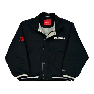 Age 13 Las Vegas Raiders Reebok Nfl Varsity Jacket - Large Black Polyester | Size: large