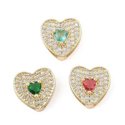 Brass Micro Pave Cubic Zirconia Slide Charms