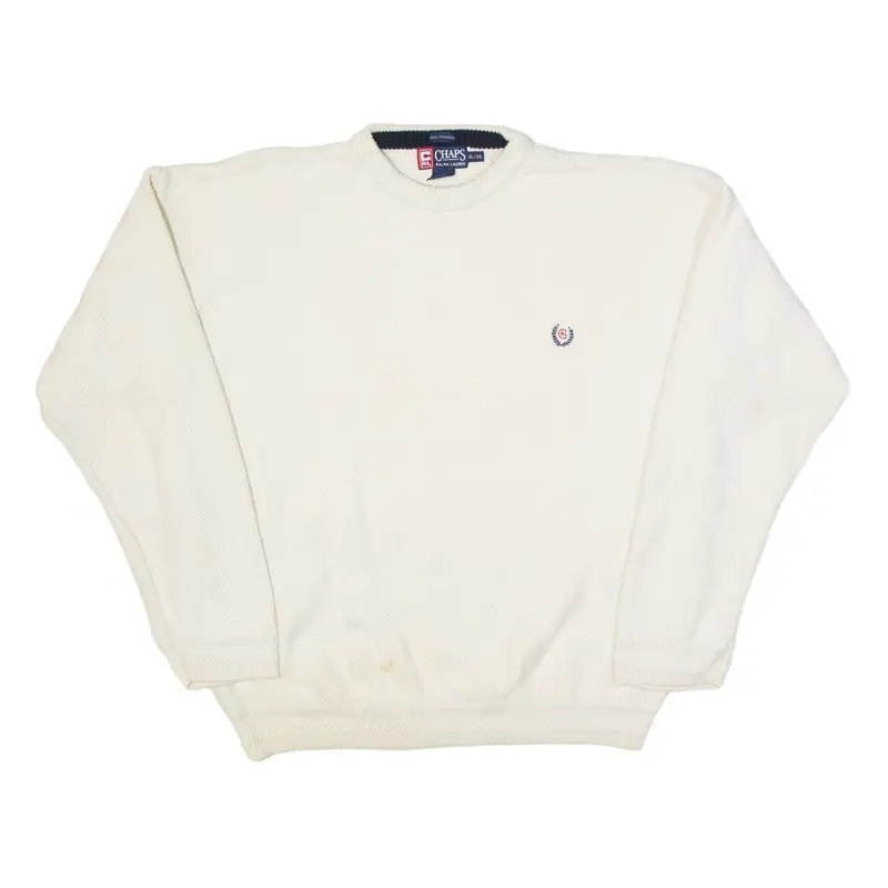 CHAPS RALPH LAUREN Jumper Cream Herringbone Tight Knit Mens XL