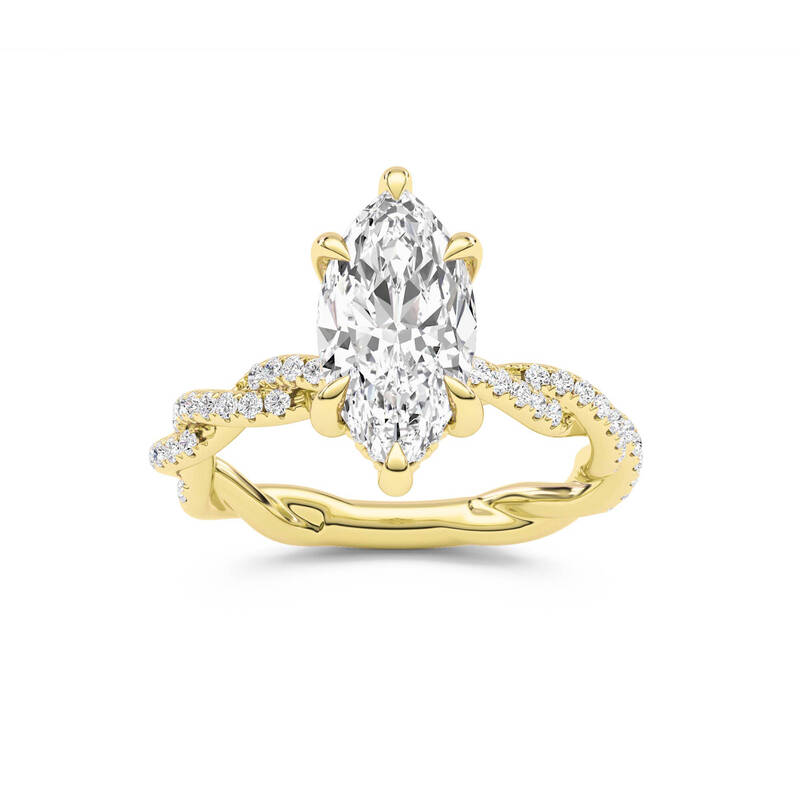 ChiraTan Marquise Lab Grown Diamond Engagement Ring | 10K Yellow Gold 4 3/8 CT. TW.
