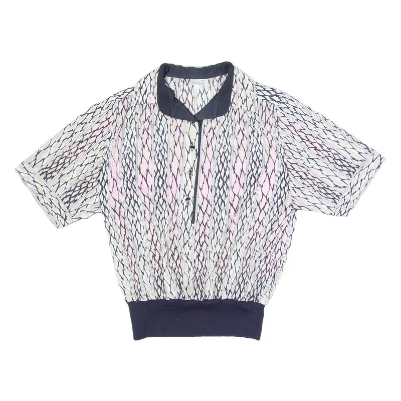 ACKERMANN Womens Printed Blouse Pink Striped M