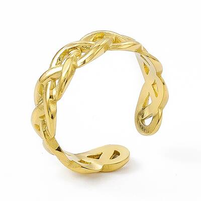 Ion Plating(IP) 304 Stainless Steel Cuff Ring for Women