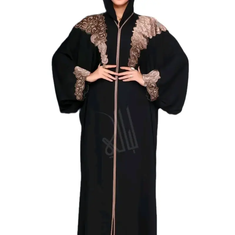 Muslim Long Abaya - Elegant Long Dress for Women with Floral Embroidery and Comfortable Fit all ladies