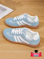 Women's Fashionable Colorblock Lace Up Low Top Sneakers, Casual Comfortable Breathable Running Sports Shoes, Walking Shoes, A...