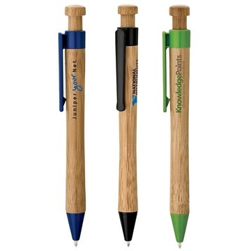 125 Customized Kiva Bamboo Ballpoint Pen - PLA Plastic