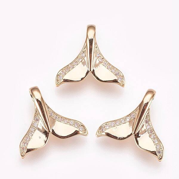 Brass Micro Pave Cubic Zirconia Charms
