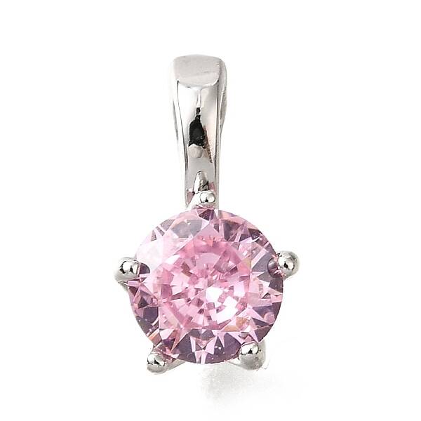 Brass Micro Pave Cubic Zirconia Charms