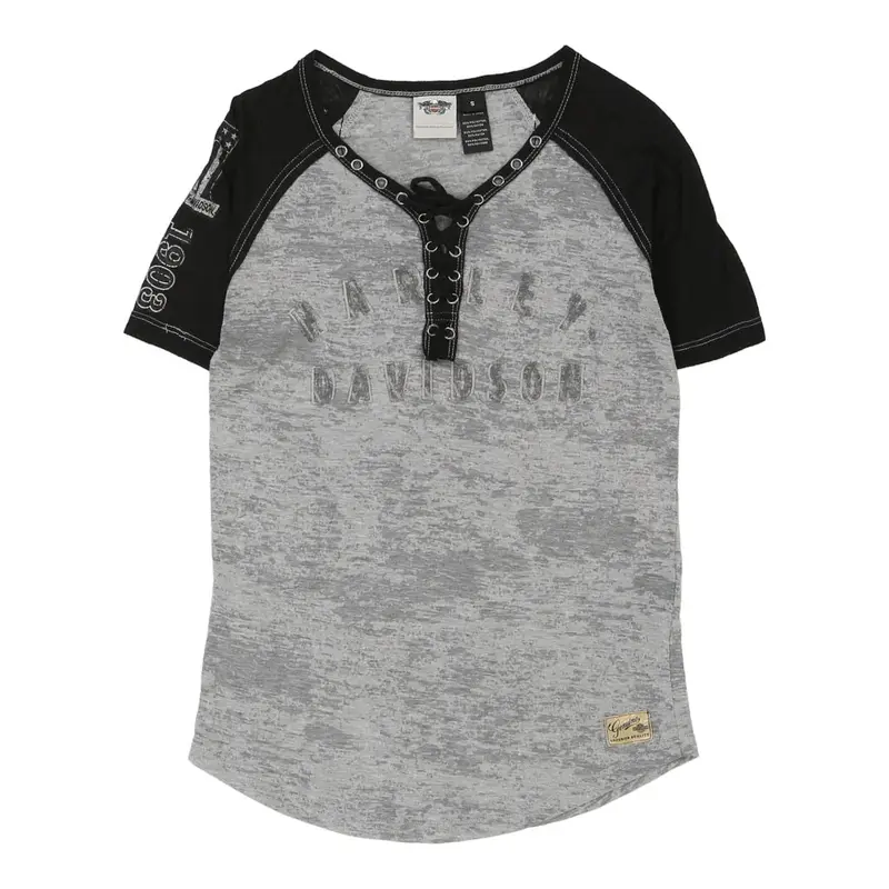Harley Davidson T-Shirt - Small Grey Polyester Blend