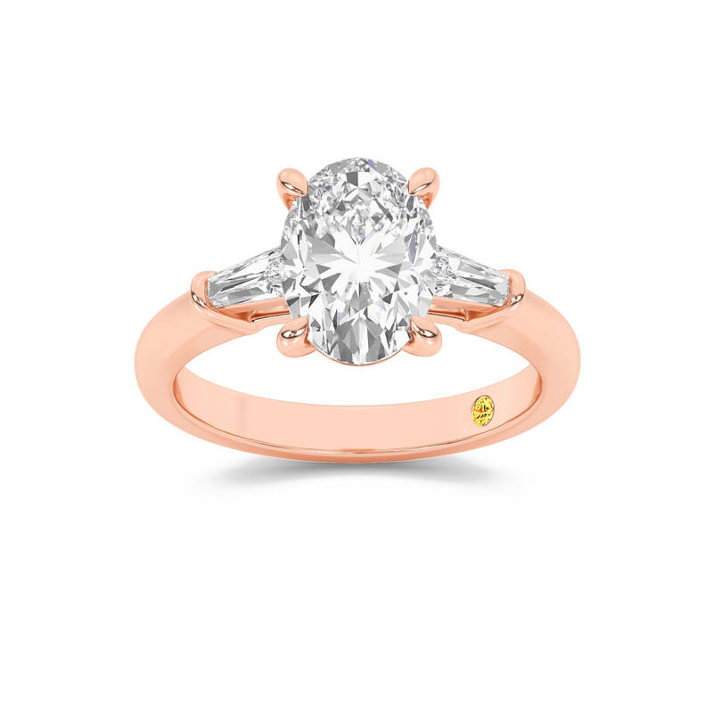 Ignite Three Stone Oval Lab Grown Diamond Engagement Ring | 14K Rose Gold 1 1/2 CT. TW.