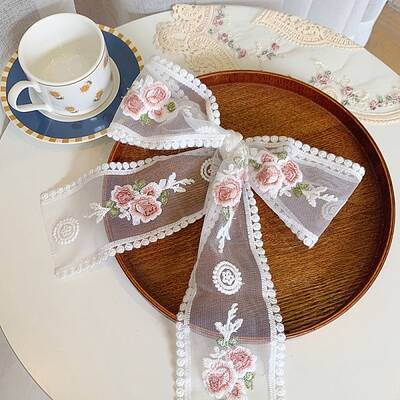 30 Yards Polycotton Embroidery Flower Lace Ribbon