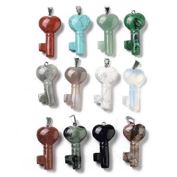 Natural & Synthetic Mixed Gemstone Pendants