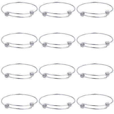 12Pcs Adjustable 201 Stainless Steel Expandable Bangle Making