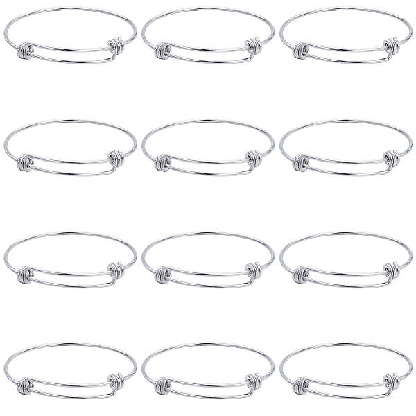 12Pcs Adjustable 201 Stainless Steel Expandable Bangle Making