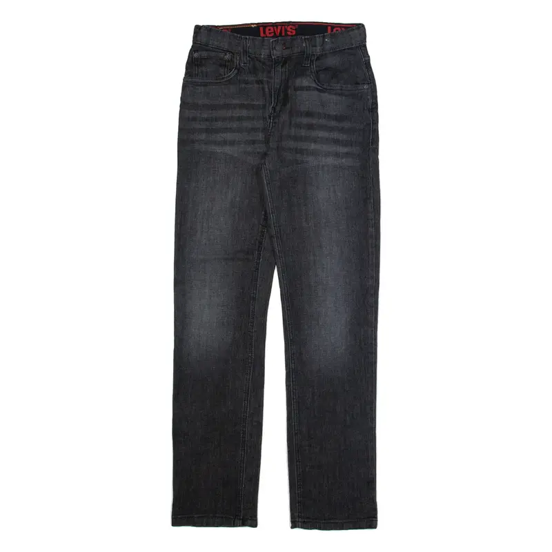 LEVI'S Boys Jeans Grey Regular Straight Charcoal Wash W28 L30