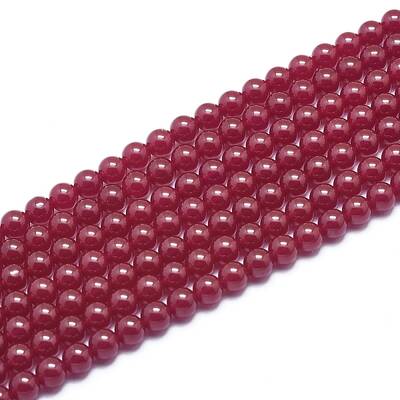 Lab Grown Red Corundum Beads Strands