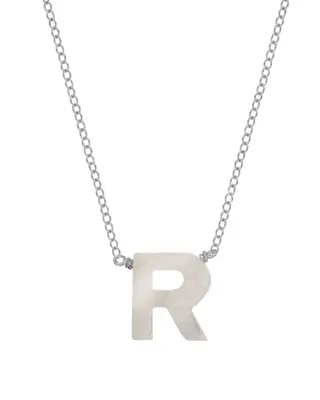 Dawn Initial Necklace | Metal Color: Silver | Style: R