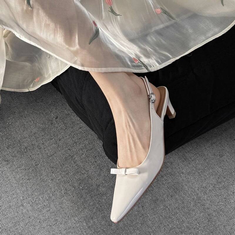 CHIKO Laurel Pointy Toe Kitten Heels Slingback Shoes