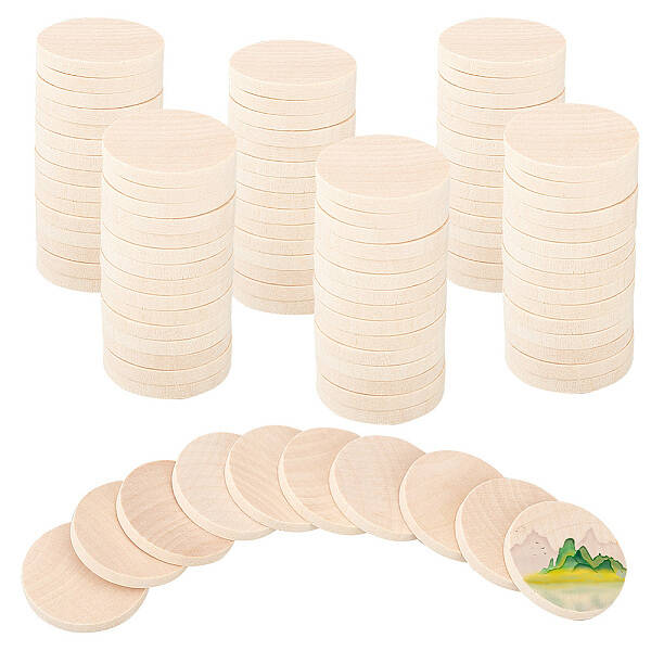 100Pcs Grass Wood Cutouts