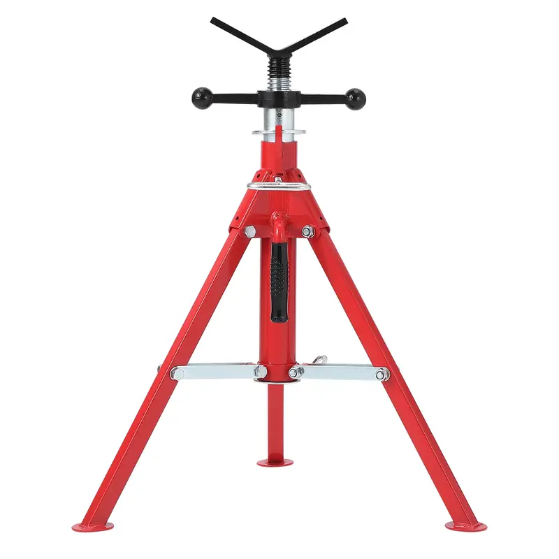 Garvee V-Head Pipe Jack Stand – Heavy Duty Steel – Adjustable Height 24-42in – 2500 lbs Load – Folding Portable Tripo...