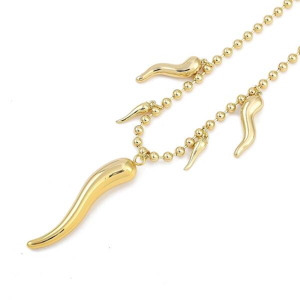 Rack Plating Brass Italian Horn Cornicello Bib Necklacess