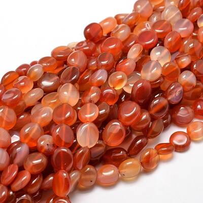 Dyed Natural Carnelian Nuggets Beads Strands