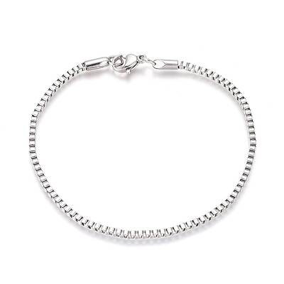 Tarnish Resistant 304 Stainless Steel Box Chain/Venetian Chains\n Bracelets