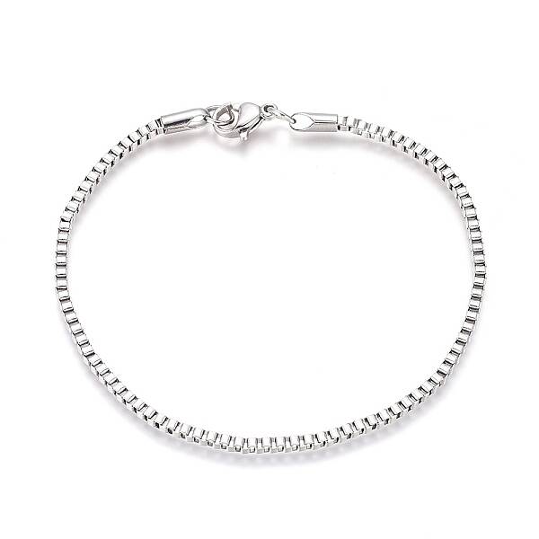 Tarnish Resistant 304 Stainless Steel Box Chain/Venetian Chains\n Bracelets