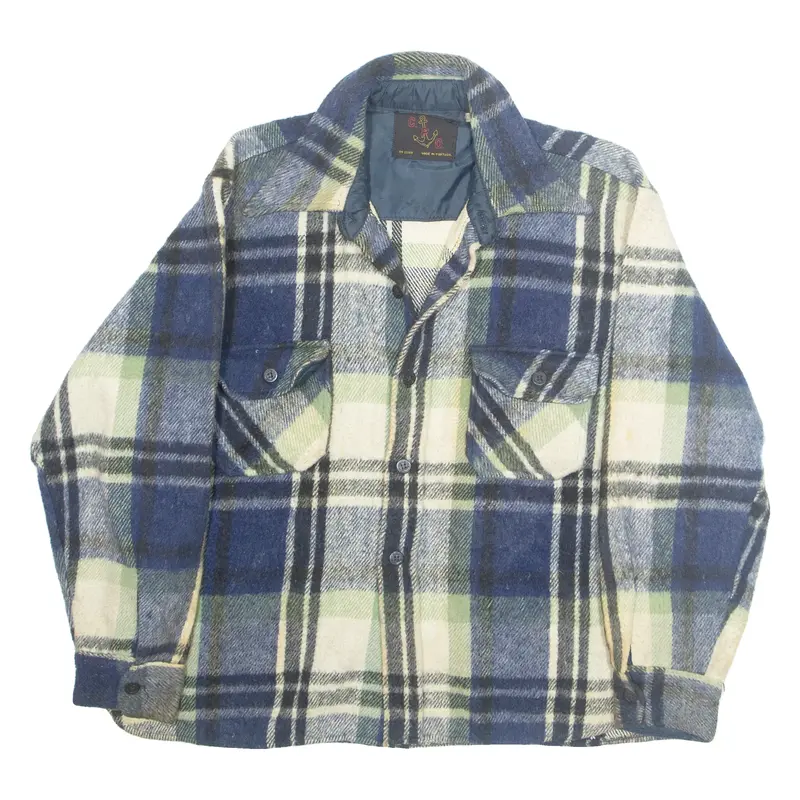 C P O Mens Lumberjack Jacket Blue Plaid L