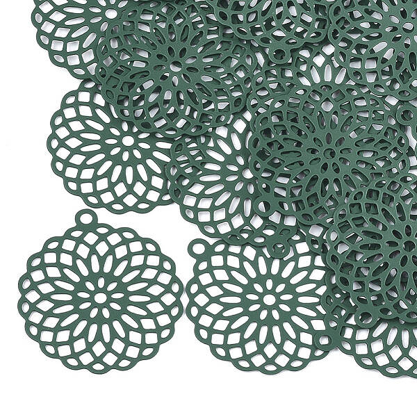 430 Stainless Steel Filigree Pendants