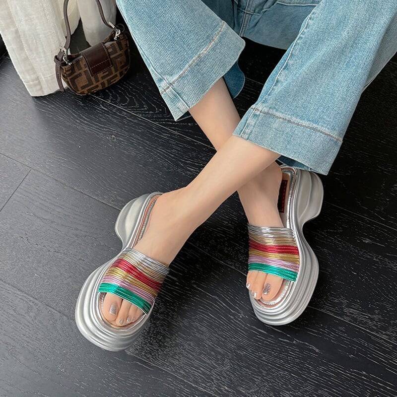 CHIKO Jasone Open Toe Flatforms Slides Sandals
