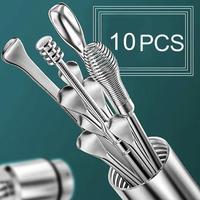 Stainless Steel Ear Wax Removal Tool Ear Pick Set with Storage Box, 10pcs/set Ear Wax Cleaner, Ear Cleaning Tool, Earwax Remo...