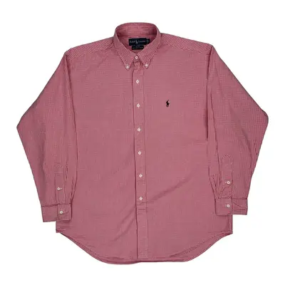 Blake Ralph Lauren Checked Shirt - Large Red Cotton