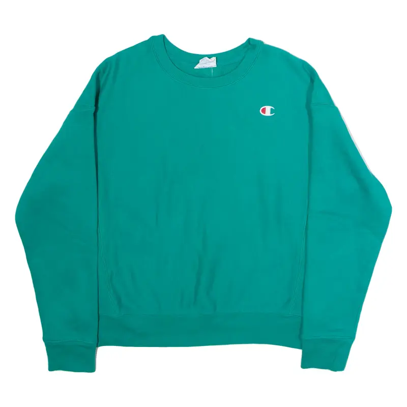 CHAMPION REVERSE WEAVE Mens Sweatshirt Green Crew Neck L