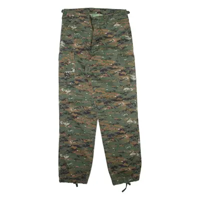 DICKS ARMY SHOP Camo Cargo Mens Trousers Green Relaxed Straight W32 L32
