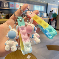 Hypoallergenic Space Rabbit Keychain Set | Leather Strap Design, High-Quality Materials Cute Cartoon Plush Doll, Exquisite Cr...