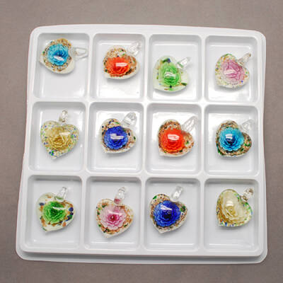 Handmade Gold Sand Lampwork Pendants