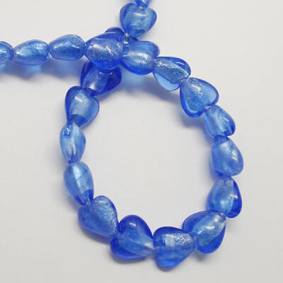 Handmade Silver Foil Glass Beads