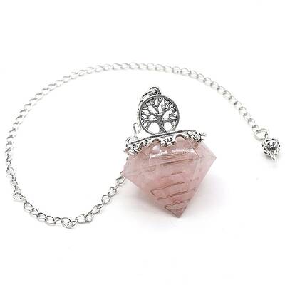 Natural Rose Quartz Chip & Resin Dowsing Pendulum Big Pendants