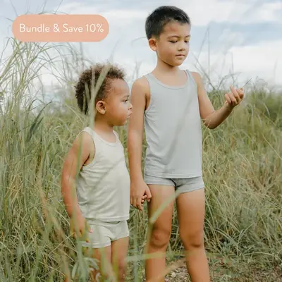 Boys' TENCEL™ Micro Modal Boxer Briefs - Set of 2 | Size: 6-7 Y / 120 | Color: Terry - White/Brown