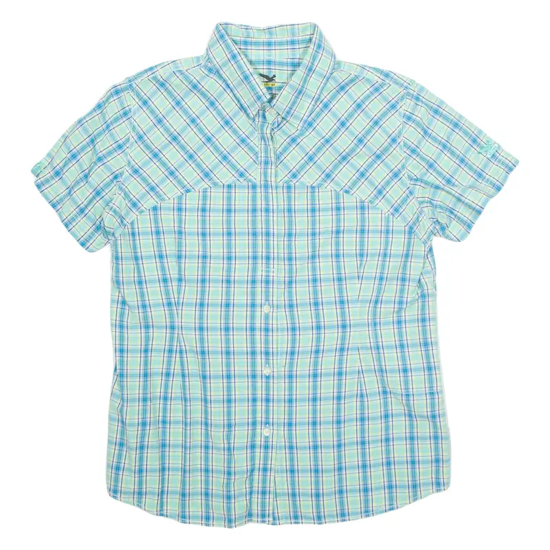SALEWA Womens Shirt Blue Check UK 16