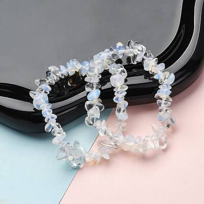 Unisex Chip Opalite Beaded Stretch Bracelets