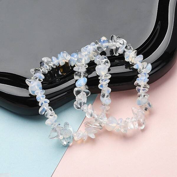 Unisex Chip Opalite Beaded Stretch Bracelets