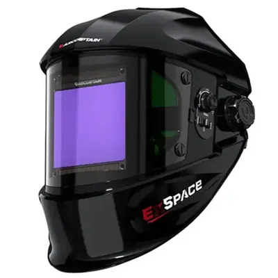 ARCCAPTAIN Auto Darkening Welding Helmet with Side View, 180° Panoramic View, 1/1/1/1 True Color Large Viewing Welding Hood ...