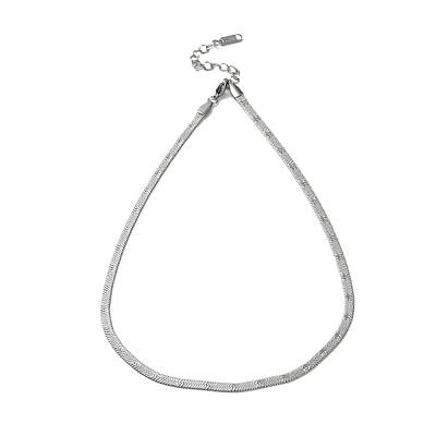 Non-Tarnish 304 Stainless Steel Herringbone Chain Necklace