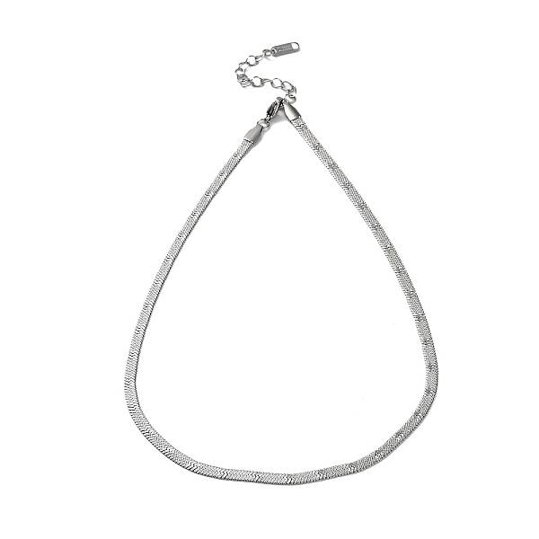 Non-Tarnish 304 Stainless Steel Herringbone Chain Necklace