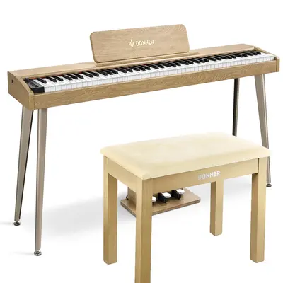 Donner DDP-60 Semi-Weighted Digital Piano - Natural / Piano+Bench