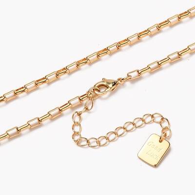 Brass Box Chain Necklaces