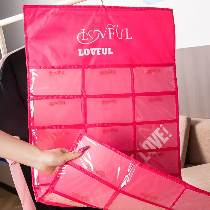 Lovful Double‑Sided Transparent 48‑Pocket Storage Bag, Organizer Pouch for Acrylic Press‑Ons, Portable Travel Case—Ge...