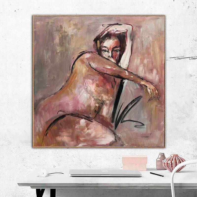 Abstract Woman Painting Original Post Expressionist Paintings On Canvas Edgar Degas Woman Art Female Silhouette Canvas Handma...