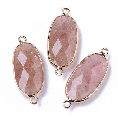 Natural Strawberry Quartz Links Connectors